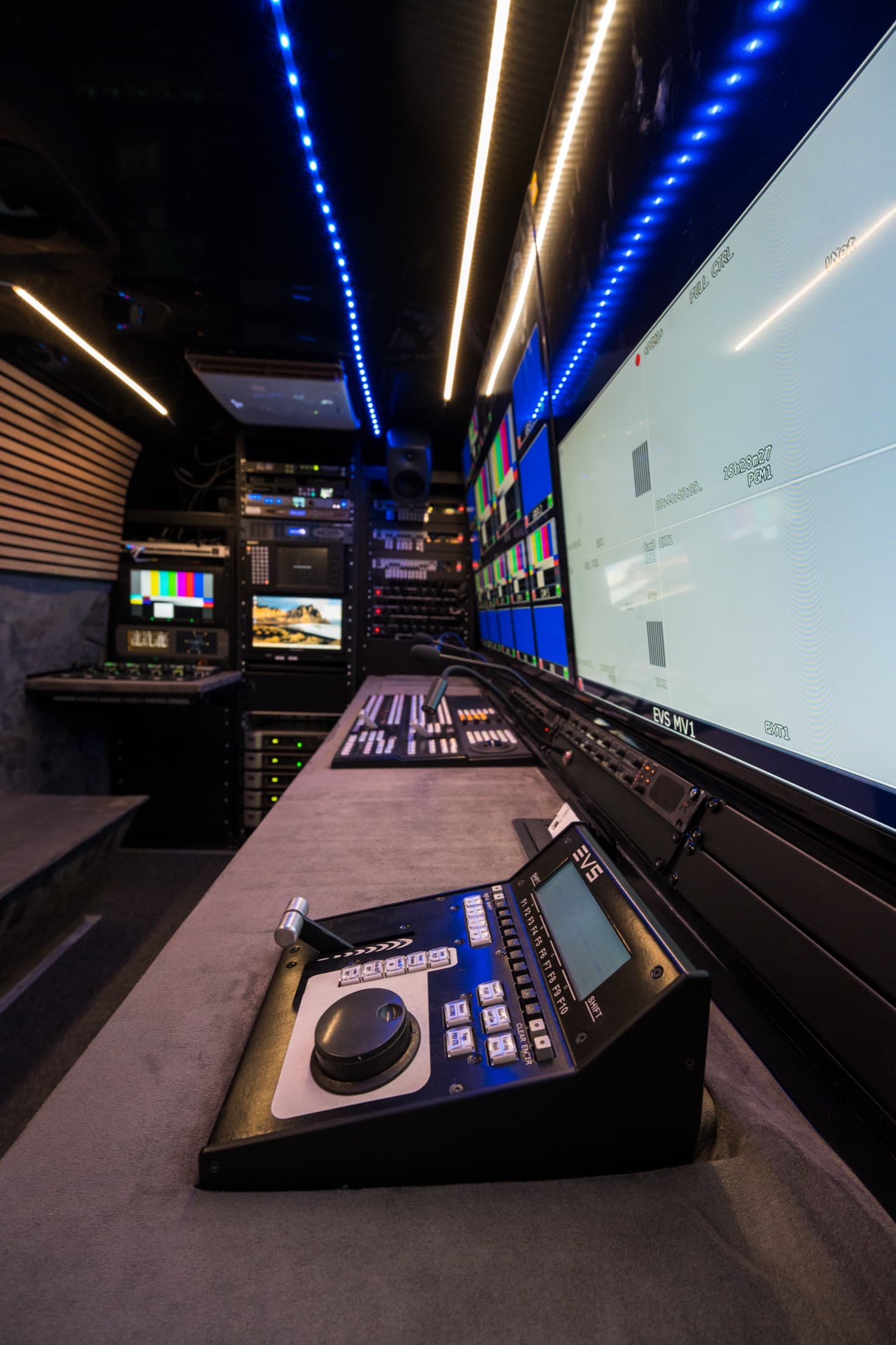 EVS replay operator station inside OB-1
